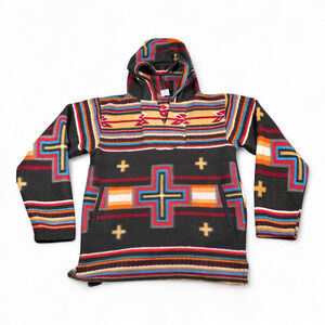 El Paso Saddleblanket Sweater Adult SMALL Brown Southwest Aztec Hoodie Pullover